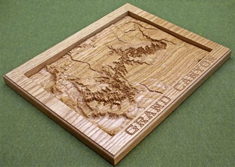 Grand Canyon Plaque in Oak - TopoThings