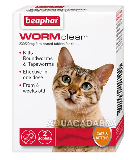 BEAPHAR WORMCLEAR CAT DOG WORMING TABLETS VET-STRENGTH ROUNDWORM ...