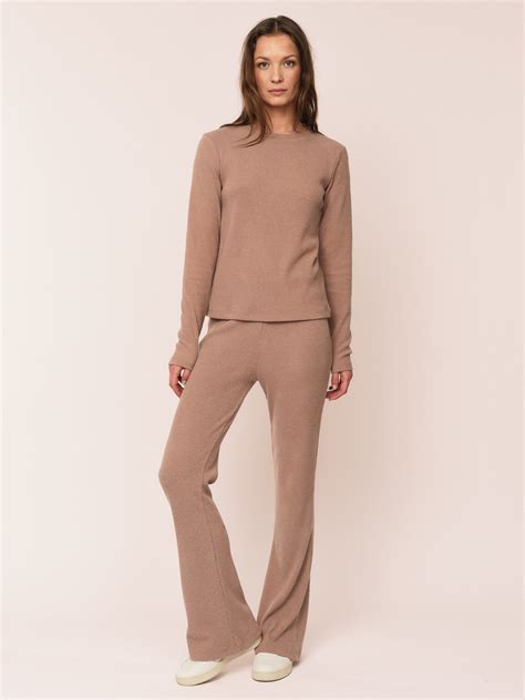 Daniela Rib Trouser - Brown Melange – Once Untold