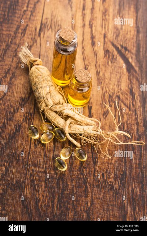 Extract of ginseng root Stock Photo - Alamy