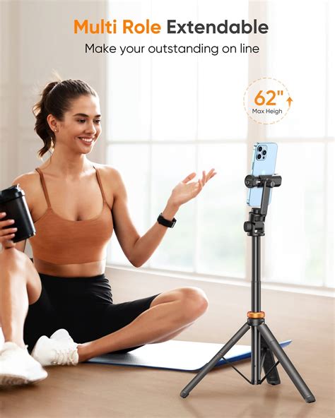 Newest 62" Phone Tripod, EUCOS Tripod for iPhone & Selfie Stick Tripod ...