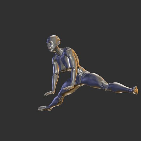 👧 High-Tech Cyber Girl Nude Statue for 3D Print・ 3D File for 3D