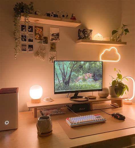 cozy desk setup | Gamer room decor, Office room decor, Room design