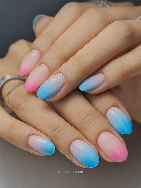 pink  blue nail designs