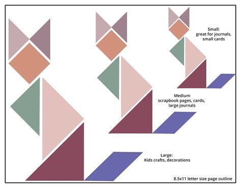 Printable Tangram Puzzles Digital Scrapbooking Ephemera - Etsy