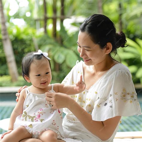 Premium Photo | A woman is holding a baby and the baby is wearing a