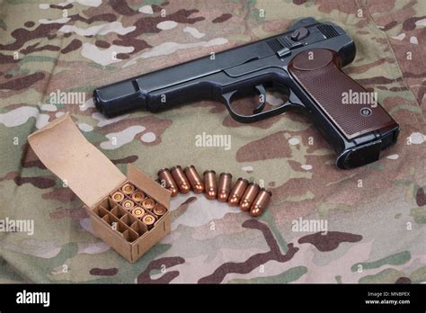 Stechkin Automatic Pistol Aps On Camouflage Stock Photo, 57% OFF