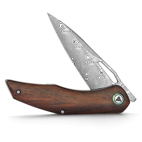Trivisa Taurus-01R Folding Knife Rosewood Handle Damascus Plain Edge