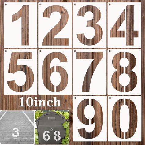 AIEX 25 cm (10'') Large Number Stencils, Reusable Plastic Curb Address
