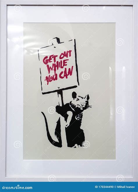 Get Out while You Can, Banksy 2004 Editorial Image - Image of modern
