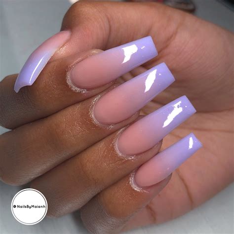 purple ombre acrylic nails 4