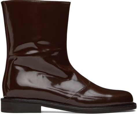 leseptembre brown patent leather boots  ssense lookastic