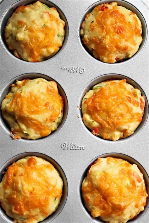 Easy Healthy Savory Zucchini Muffins with Cheese