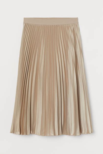 Юбка из плиссированной ткани для женщины H&M 0851400-008 XS Бежевый ...