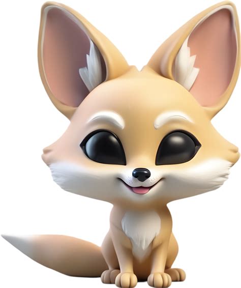 Adorable Fennec Fox Cartoon Clipart Illustration. AI-generated ...
