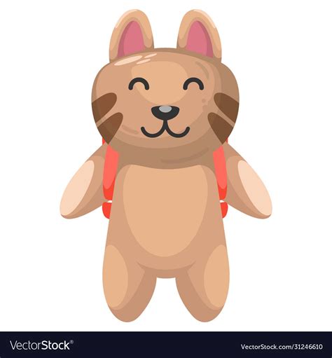 cute cat bring bag mascot cartoon royalty  vector image