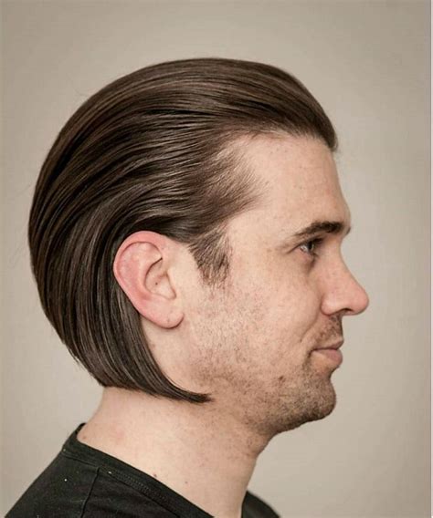 Medium Slicked Back Hair Men