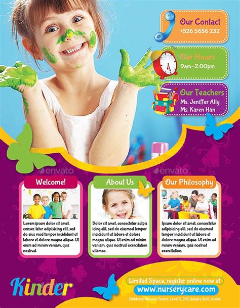 Childcare Nursery Flyer | Poster design kids, Nursery flyer design ...