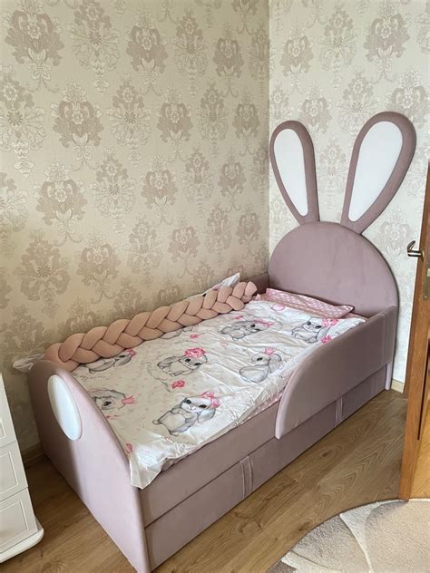 Детская кровать 160х80 см "Киска" с бортиками и ящиком, без матраса ...