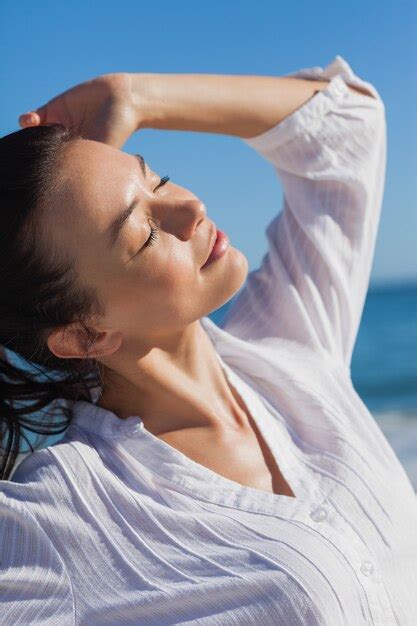 Premium Photo | Close up view of woman enjoying the heat