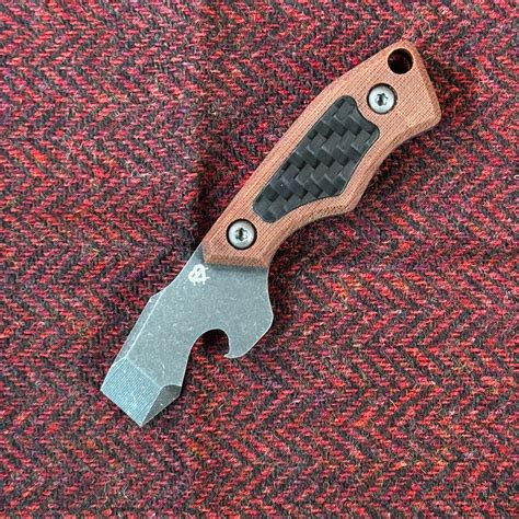 N-Bier Natural Micarta lila Liner Carbon Inlay – Baumann-EDC-Gear