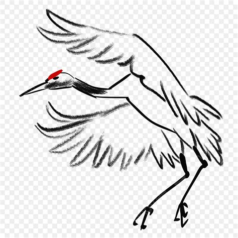 Crane Crane Red Crowned Crane Flying Crane, Crown Drawing, Crow Drawing, Fly Drawing PNG ...