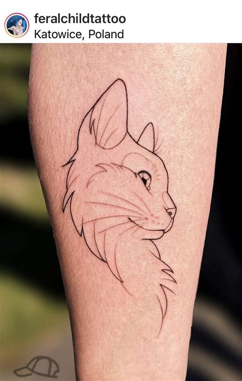 Minimalist Cat Tattoo