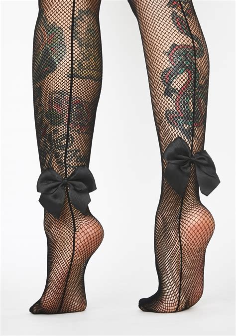MeMoi Backseam Bow Fishnet Tights | Fishnet tights, Tights, Fishnet