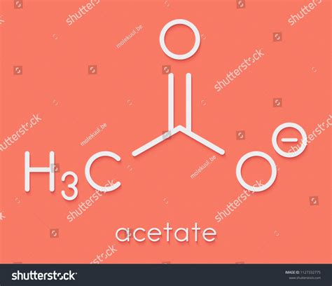 Acetate Anion Chemical Structure Skeletal Formula Stock Illustration ...