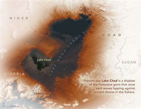 lake mega chad  giant african lake   years  dwarfed