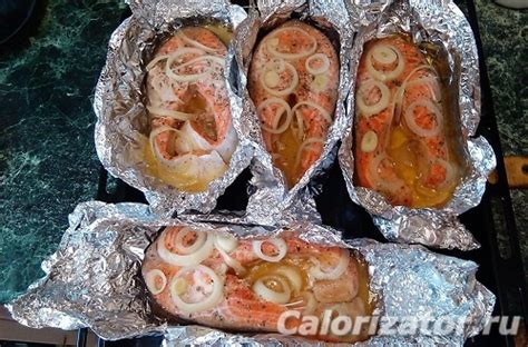 Стейки форели запеченные в фольге - калорийность, состав, описание ...