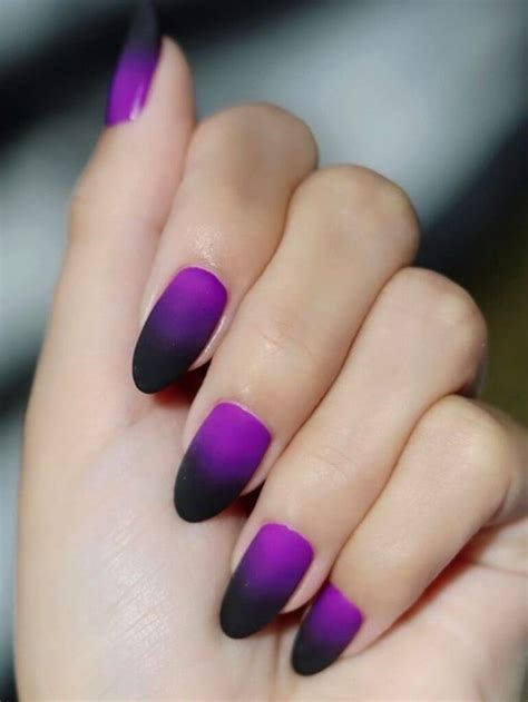 Purple and black ombre nails | Purple ombre nails, Pink ombre nails ...