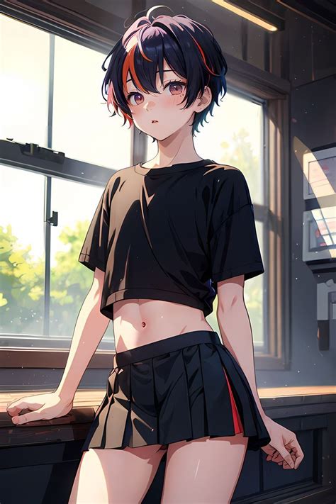 anime femboy | 髪染め, おとこの娘, 女の子イラスト