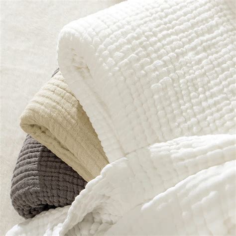 Amazon.com: EMME Cotton Muslin Blankets 6-Layer White Blankets for Bed