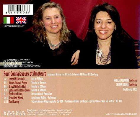 Angela Lazzaroni & Chiara Nicora - Pour Connaisseurs Et Amateurs (CD