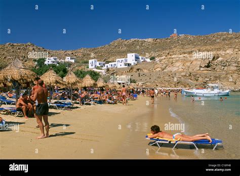 Super Paradise Beach, Mykonos, Cyclades, Greece, Europe Stock Photo - Alamy