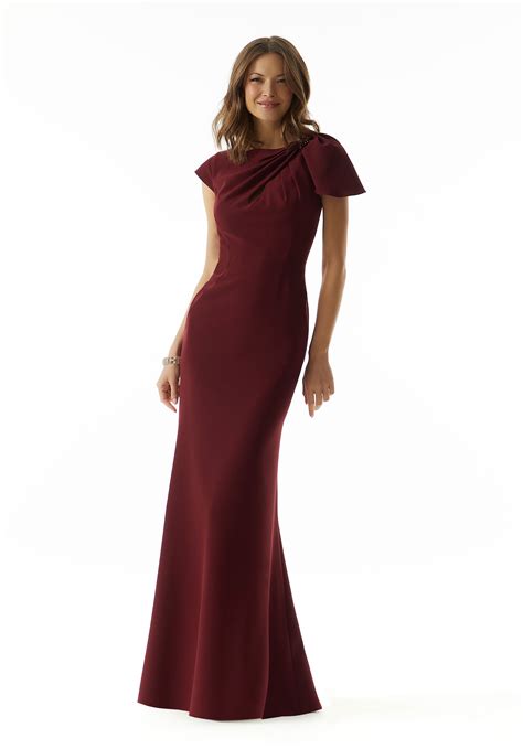 Dress - Mori Lee Collection: 73022 - Crepe Sheath Evening Gown with
