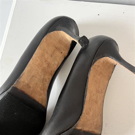 Manolo Blahnik black kitten heels -the... - Depop
