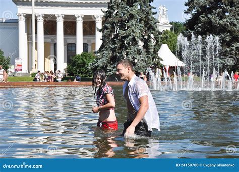 Swimming in Public Fountain Editorial Image - Image of russia, girl ...