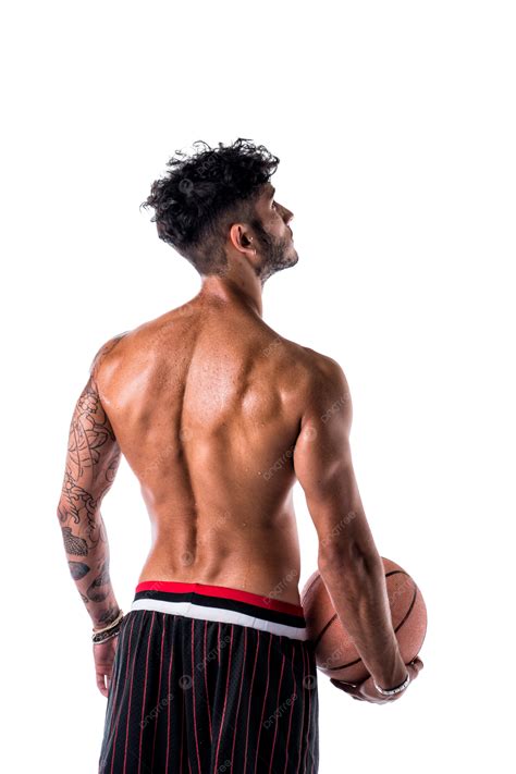 Shirtless Young Man Holding Basketball Ball Graphy, Adult, Competition