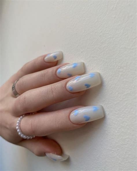 manicure💙☔️ | Manicure, Cute acrylic nails, Gel nails