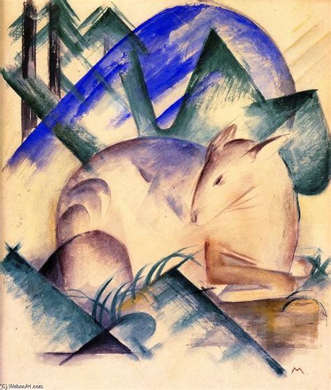 Art Reproductions Red Deer, 1912 by Franz Marc (1880-1916, Germany ...