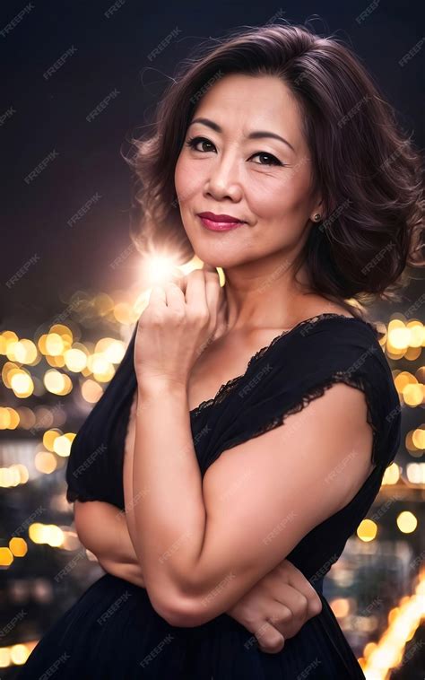 Premium Photo | Portrait photo of beautiful middle aged adult asian