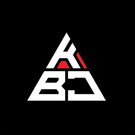KBJ triangle letter logo design with triangle shape. KBJ triangle logo