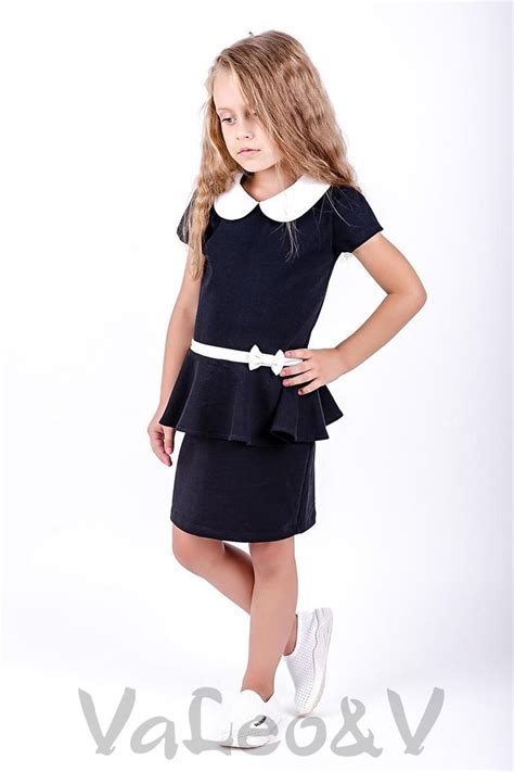 Платье для девочек школьное, тёмно-синие 180658170-040 | Fashion ...