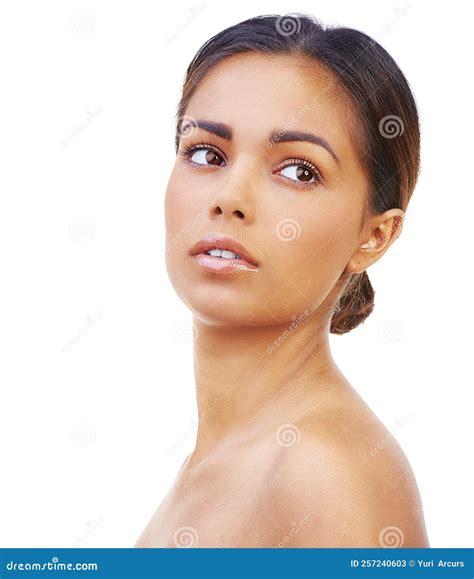 Her Natural Beauty is Captivating. a Beautiful Young Woman Isolated on