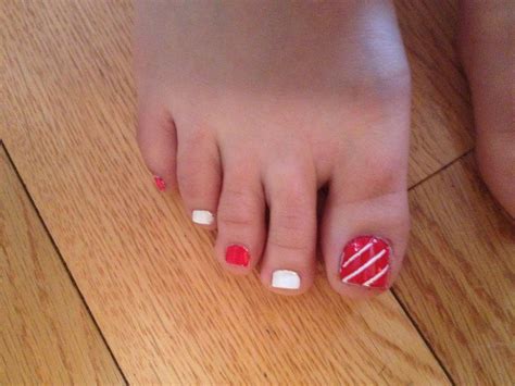 Candy Cane French Tips Toes