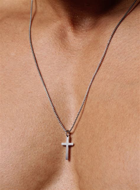 Cross Necklace for men Men's stainless steel cross | Etsy