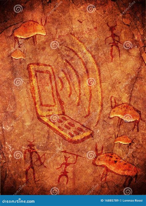 Prehistoric cave paint stock illustration. Illustration of history ...