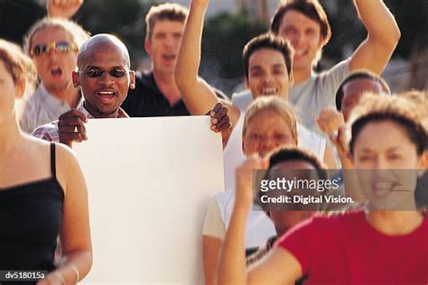 Crowd Of People Holding Blank Paper Photos and Premium High Res ...